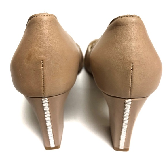 Bruno Magli Open Toe Top Stitched Pump - Picture 5 of 8